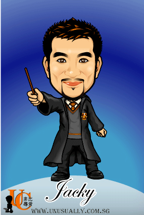 Digital Caricature Drawing - Male In Harry Porter Theme